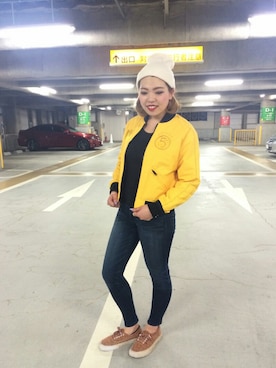 「AVIREX（アヴィレックス）のアイテム（ナイロンジャケット）」を使った、HYOGOさん（レディース・155cm）の夏コーディネート