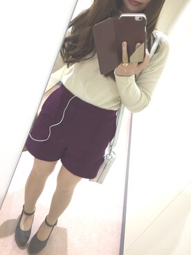 「BEAMS（ビームス）のアイテム（ムートンコート）」を使った、り   な    ( ♡ )さん（レディース・149cm）の秋コーディネート