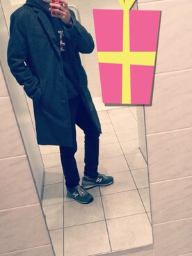 「BANANA REPUBLIC」｜「アイテム（チェスターコート）」を使った、J u n n ◦さん（メンズ・165cm）の冬コーディネート