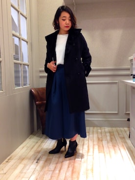 「Rouge vif（ルージュヴィフ）のアイテム（ムートンコート）」を使った、きむさん（レディース・161cm）の秋コーディネート