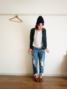 「Minnetonka（ミネトンカ）のアイテム（その他）」を使った、sayさん（メンズ・160cm）の秋コーディネート
