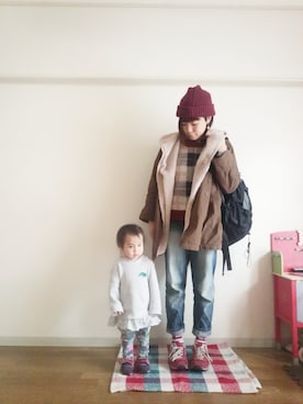 「ハグマグ」｜「アイテム（その他アウター）」を使った、sayさん（レディース・160cm）の冬コーディネート