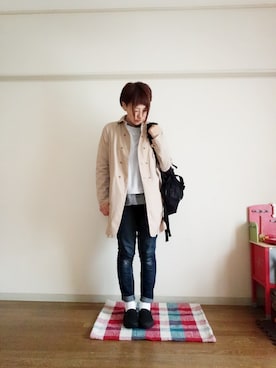 「ハグマグ」｜「アイテム（その他アウター）」を使った、sayさん（レディース・160cm）の春コーディネート