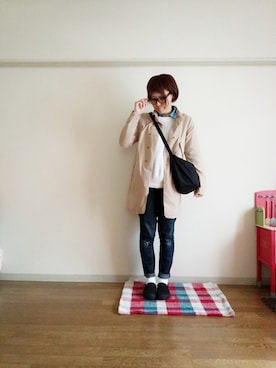 「ピクニック」｜「アイテム（その他アウター）」を使った、sayさん（レディース・160cm）の春コーディネート