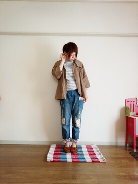 「ハグマグ」｜「アイテム（ブルゾン）」を使った、sayさん（レディース・160cm）の春コーディネート