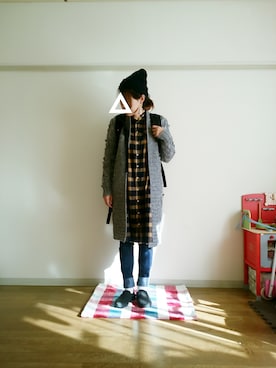 「ハグマグ」｜「アイテム（シャツワンピース）」を使った、sayさん（レディース・160cm）の冬コーディネート