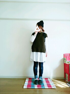「ハグマグ」｜「アイテム（ワンピース/ドレス）」を使った、sayさん（レディース・160cm）の冬コーディネート