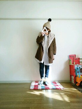 「ハグマグ」｜「アイテム（その他アウター）」を使った、sayさん（レディース・160cm）の冬コーディネート