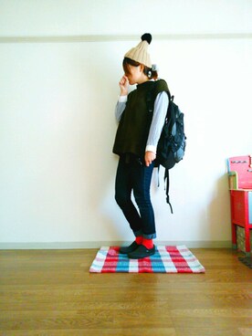 「COCO DEAL（ココディール）のアイテム（帽子）」を使った、sayさん（レディース・160cm）の冬コーディネート
