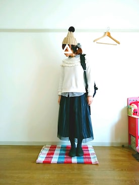 「COCO DEAL（ココディール）のアイテム（帽子）」を使った、sayさん（レディース・160cm）の冬コーディネート