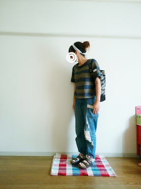 「SUPER HAKKA（スーパーハッカ）のアイテム（パンツ）」を使った、sayさん（レディース・160cm）の春コーディネート