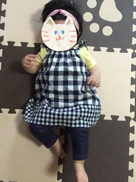「H&M baby」｜「アイテム（ワンピース/ドレス）」を使った、のの＊Kさん（キッズ・70cm）の春コーディネート
