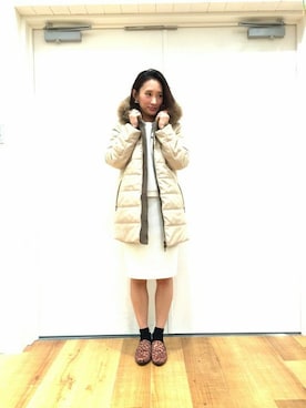 「スウェットトップス」｜「アイテム（スカート）」を使った、ホーリーさん（レディース・162cm）の秋コーディネート