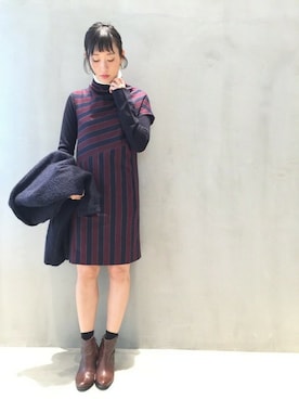 「TATRAS」｜「アイテム（ワンピース/ドレス）」を使った、ホーリーさん（レディース・162cm）の冬コーディネート