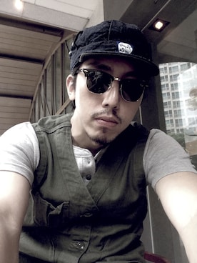 「TROPHY CLOTHING」｜「アイテム（帽子）」を使った、ryoさん（メンズ・184cm）の夏コーディネート