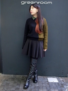 「Marc by Marc Jacobs（マークバイマークジェイコブス）のアイテム（シューズ）」を使った、greenroomさん（レディース・168cm）の冬コーディネート