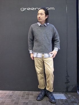「DIGAWEL（ディガウェル）のアイテム」を使った、greenroomさん（メンズ・170cm）の冬コーディネート