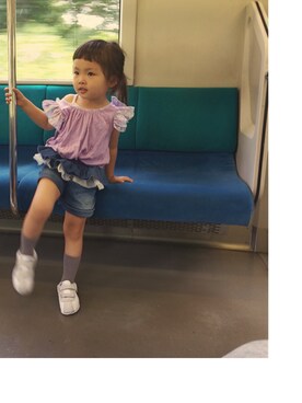 「fafa（フェフェ）のアイテム（Tシャツ/カットソー）」を使った、acharikokkoさん（キッズ・90cm）の夏コーディネート