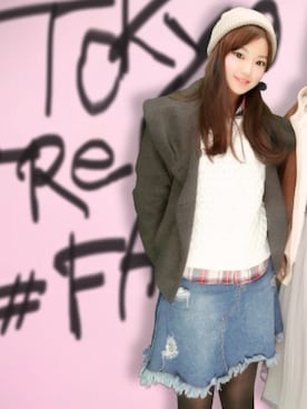 鹿田望さん(レディース・159cm)の春コーディネート
