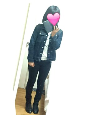 「オルチャンファッション」｜「アイテム（デニムジャケット）」を使った、momo🐇︎💕︎さん（レディース・163cm）の秋コーディネート