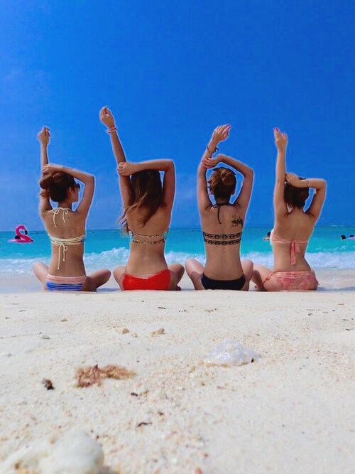 PEAK＆PINE フィジー 波×ボーダー柄 グラデーション 三角ビキニ PEAK＆PINE フィジー 波×ボーダー柄 グラデーション 三角ビキニ