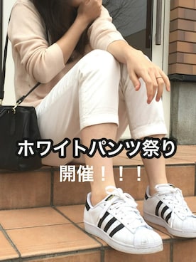 「ホワイトパンツ祭り」｜s&hさん（レディース・158cm）の春コーディネート