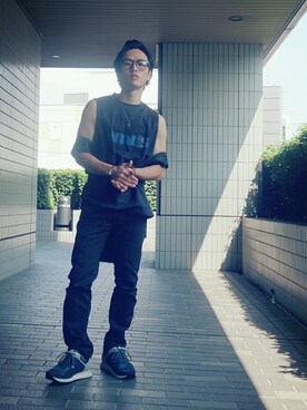 「HOMLESS（ホームレス）のアイテム」を使った、HOBiさん（メンズ・159cm）の秋コーディネート