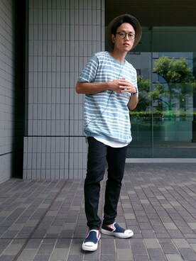 「ITTY BITTY（イッティービッティー）のアイテム（トップス）」を使った、HOBiさん（メンズ・160cm）の夏コーディネート