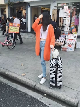 「uniのアイテム」を使った、unioneさん（レディース・164cm）の冬コーディネート