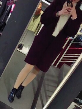 「uniのアイテム」を使った、unioneさん（レディース・164cm）の冬コーディネート