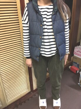 「Ungrid（アングリッド）のアイテム（ニット/セーター、ホワイト系）」を使った、riri”さん（レディース・152cm）の秋コーディネート