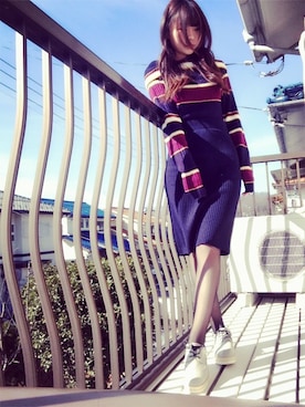 「アイテム（ブーツ、シルバー系）」を使った、こさめさん（レディース・160cm）の冬コーディネート