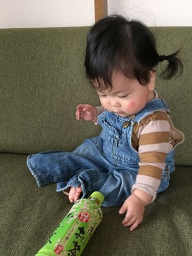 「アイテム（その他トップス、ブラウン系）」を使った、utataさん（キッズ・70cm）の夏コーディネート