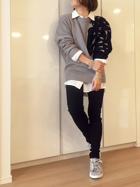 「VIKTOR&ROLF（ヴィクター&ロルフ）のアイテム（トップス）」を使った、miiiさん（レディース・152cm）の冬コーディネート