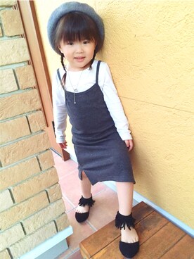 「OLD NAVY（オールドネイビー）のアイテム（シューズ、ブラック系）」を使った、ann.さん（キッズ・110cm）の秋コーディネート