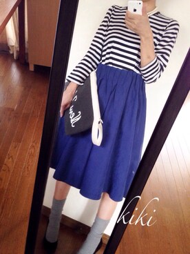 「ウエストイン」｜「アイテム（財布/小物）」を使った、☁︎kiki☁︎さん（レディース・160cm）の秋コーディネート