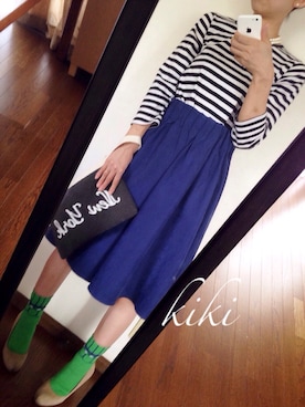 「ウエストイン」｜「アイテム（財布/小物）」を使った、☁︎kiki☁︎さん（レディース・160cm）の秋コーディネート