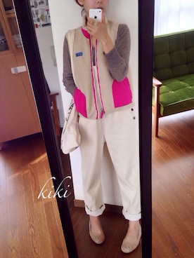 「TODAY'S SPECIAL（トゥデイズスペシャル）のMARCHE BAG/マルシェバッグ（エコバッグ/サブバッグ）」を使った、☁︎kiki☁︎さん（レディース・160cm）の冬コーディネート