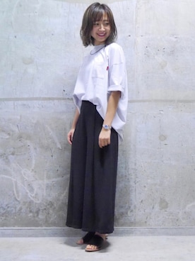 「アイテム（腕時計）」を使った、mika muraoさん（レディース・159cm）の夏コーディネート