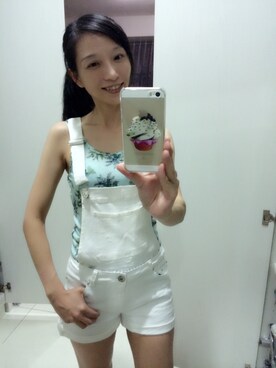 「one way（ワンウェイ）のアイテム（サロペット/オーバーオール）」を使った、Jocelynさん（レディース・158cm）の夏コーディネート