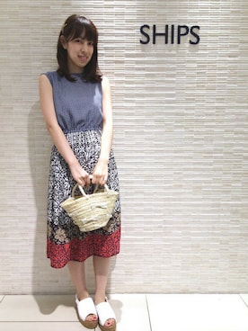 「Khaju（カージュ）のアイテム」を使った、大塚さん（レディース・164cm）の夏コーディネート