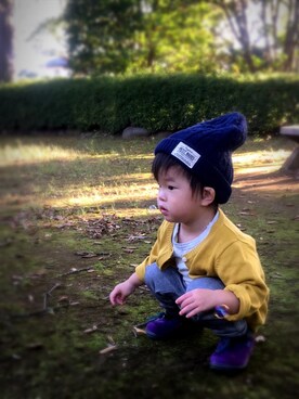 「hiromichi BY HIROMICHI NAKANO（ヒロミチ バイ ヒロミチナカノ）のアイテム（スニーカー）」を使った、sato✤さん（キッズ・90cm）の秋コーディネート