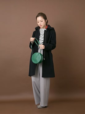 「URBAN RESEARCH（アーバンリサーチ）のアイテム（ステンカラーコート）」を使った、airiさん（レディース・160cm）の秋コーディネート