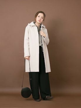 「URBAN RESEARCH（アーバンリサーチ）のアイテム（ステンカラーコート）」を使った、airiさん（レディース・160cm）の秋コーディネート