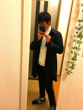 「Buffalo Bobs（バッファローボブズ）のアイテム（トレンチコート）」を使った、やべーっちさん（メンズ・177cm）の春コーディネート