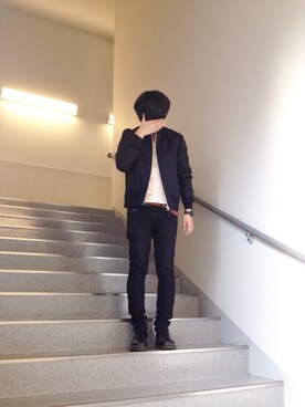 「VICTIM（ヴィクティム）のアイテム（ブルゾン）」を使った、ryoさん（メンズ・173cm）の冬コーディネート