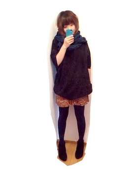 「ZUCCa（ズッカ）のアイテム（ニット/セーター、ブラック系）」を使った、jiro-さん（レディース・157cm）の秋コーディネート