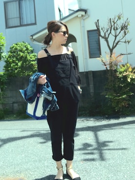 「LOUNGEDRESS（ラウンジドレス）のアイテム（オールインワン・サロペット）」を使った、naopu1201さん（レディース・160cm）の春コーディネート