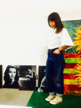 「ハイウエストデニム」｜ALWAYSFUNさん（レディース・160cm）の春コーディネート