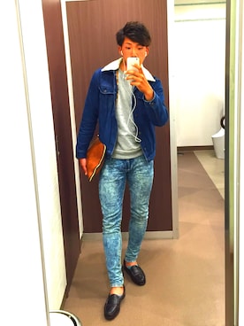 「Paul Smith（ポールスミス）のアイテム（デニムジャケット）」を使った、Hossyanさん（メンズ・179cm）の春コーディネート